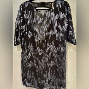 Petticoat Alley Black Sheer Sequin Tunic/mini dress/fancy pool coverup